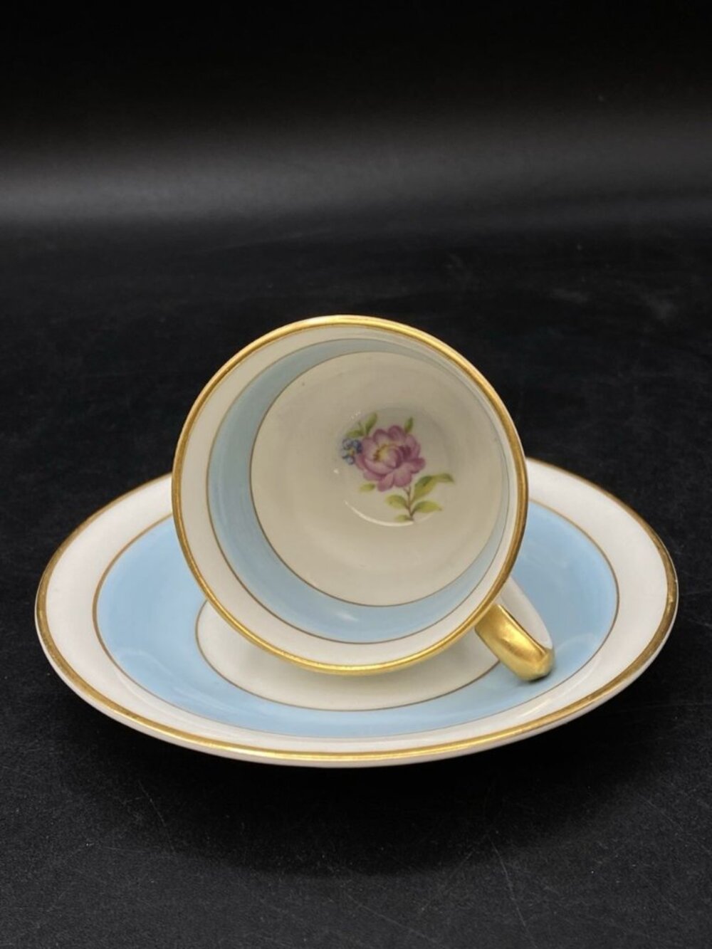 2pc Jackson Featherweight Cup & Saucer Set Fine Bone China Roses USA